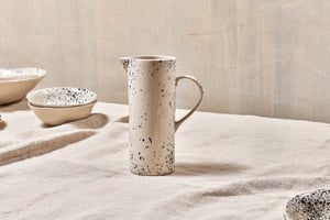 nkuku Ama Splatter Jug | Serveware | White | Off White & Black