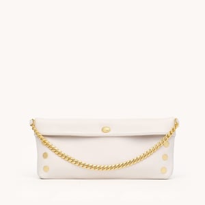 Hammitt Invitation Clutch Calla Lily White Brushed Gold