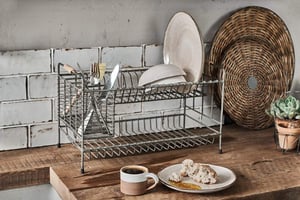 nkuku Tilmo Dish Rack | Kitchen Storage & Utility | Grey | Distressed Grey