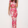 Loves Attention Mesh Maxi Skirt Pink