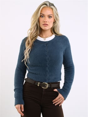 Daisy Street Knitted Cardigan - Charcoal - XS