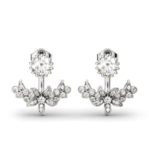 Jeulia Vintage Flower Sterling Silver Ear Jackets