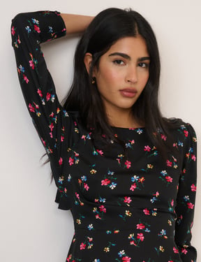 Black Floral Dylan Mini Dress