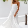 Train Into Town Midi Dress White