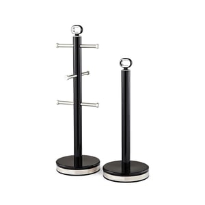 Black Retrovive Matching Mug Tree and Tower Pole Kitchen Set