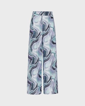 Vilebrequin - Women Wide-leg Silk Pants Marble - Pant - Ling - White - Size XL
