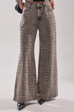 AKIRA Rizzo Studded Wide Leg Denim | Size 1X