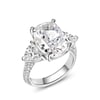 Jeulia Three Stone Fat Oblong Sterling Silver Ring