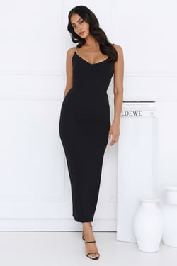 Powerhouse Party Midi Dress Black