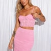 Let's Go Party Lace Crop Top Pink