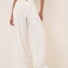 White Pleated Wide Leg Trousers