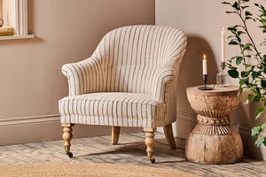 nkuku Sanja Stripe Armchair | Seating | One Size | Charcoal Stripe