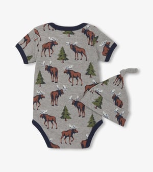 Baby Boys Wild Moose Bodysuit & Hat