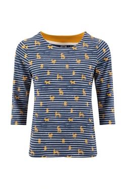 Weird Fish Rachel Printed Jersey T-Shirt Ochre Size 10