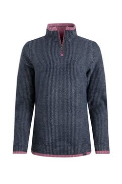 Weird Fish Beye 1/4 Zip Grid Fleece Navy Size 8