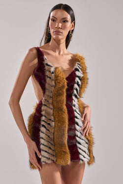 AKIRA Animalistic Mini Dress | Black | Size XL