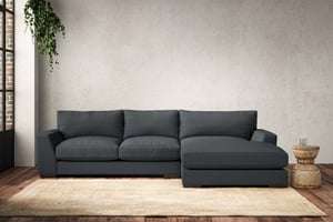 nkuku Guddu Right Hand Chaise Sofa | Make To Order | Medium | Recycled Cotton Thunder