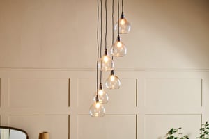 nkuku Ziva Statement Recycled Glass Cluster Pendant | Lights | One Size | Clear