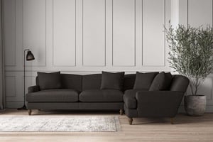 nkuku Deni Right Hand Corner Sofa | Make To Order | Grand | Brera Linen Espresso