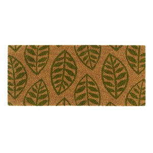 Coir Insert Green Leaves Doormat - 23x53cm