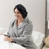 QE Home 100% Mulberry Silk Hair Wrap in Black