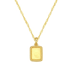 Square Rope Pendant Necklace Sterling Silver