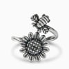 Jeulia "Sunflower and Bee" Sterling Silver Ring