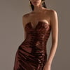 AKIRA On The Move Bronze Mini Dress | Brown | Size XL