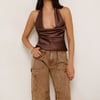 Serenity Sands Satin Halter Top Brown