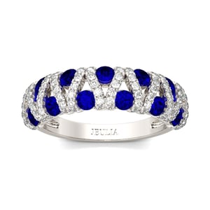 Jeulia Hollow Round Cut Sterling Silver Women's Band
