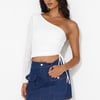 Brunch Groove One Shoulder Top White