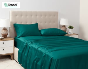 QE Home 500TC Eucalyptus Luxe TENCEL™ Lyocell Sheet Set Sheet Set in Dragonfly Green, Split King