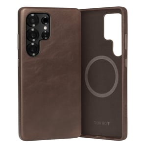 Galaxy S25 Ultra Leather Bumper Case (Qi2/MagSafe Charging Compatible) - Dark Brown