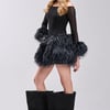AKIRA Kelyn Called Fur Mini Dress | Black | Size XL