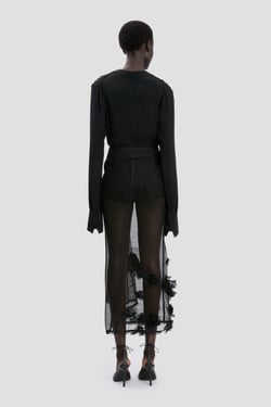 Victoria Beckham Basque Midi Skirt In Black - 4 - Womens