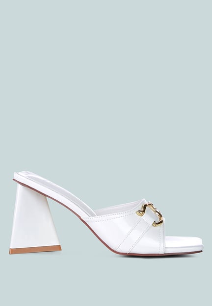 Salisbury Horsebit Buckle Triangular Block Heel Sandals