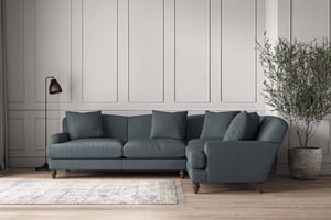 nkuku Deni Large Right Hand Corner Sofa | Make To Order | Brera Linen Dusk | No Colour