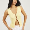 Brave Soul Ribbed Button Waistcoat - Lemon - S