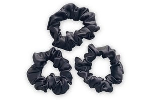 Charcoal Silk Scrunchies Set - Charcoal