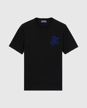 Vilebrequin - Men Cotton T-shirt Jacquard Turtle - Tee Shirt - Cristau - Black - Size XXXL