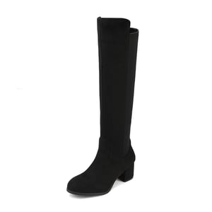 DREAM PAIRS Women   s Wide Calf Faux Suede Knee High Boots
