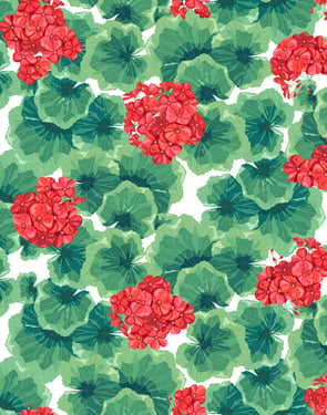 Geranium' Wallpaper by Nathan Turner - Red - Traditional / 27 in. x 27 ft.