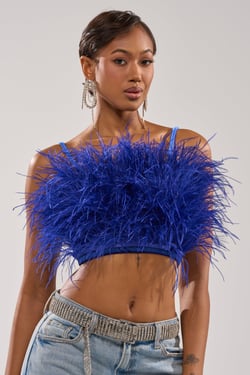 AKIRA Bright Lights Feather Top | Size 1X