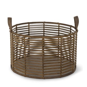 Finn Brown Leather Basket   Large