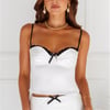 Enchanting Muse Satin Crop Top White