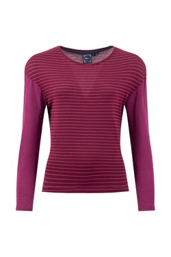Weird Fish Calfee Striped Long Sleeve T-Shirt Beet Size 8