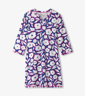 Women's Fresh Flowers Notch Neck Dress