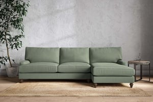nkuku Marri Right Hand Chaise Sofa | Make To Order | Grand | Brera Linen Jade