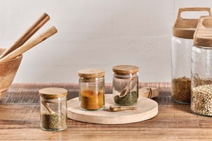 nkuku Izaan Spice Jar Set Of 3 | Kitchen Storage & Utility | Clear