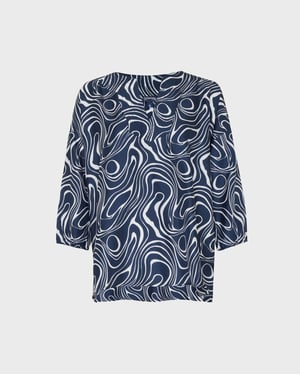 Vilebrequin - Women Silk Shirt Waves - Shirt - Lorna - Blue - Size XS